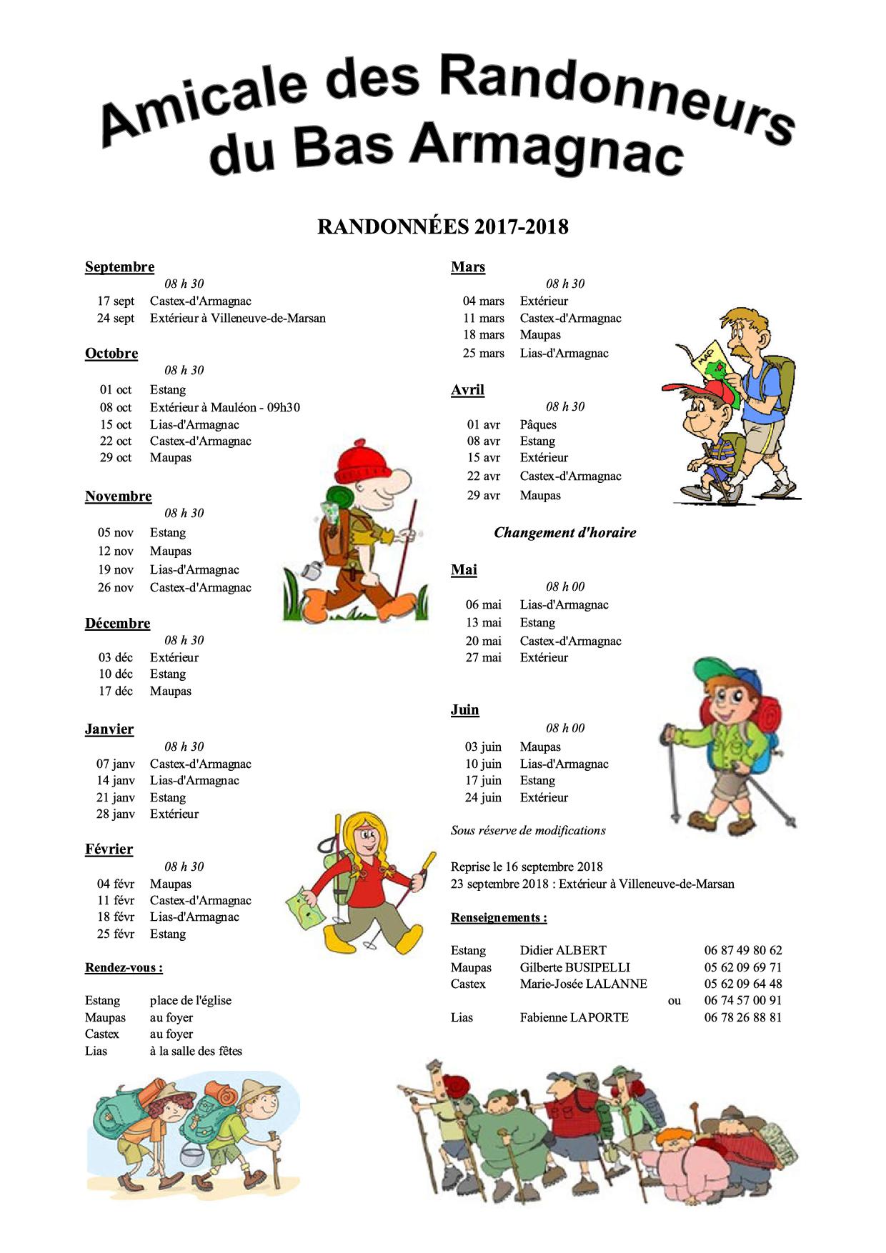 Randonnées du dimanche 2017-2018