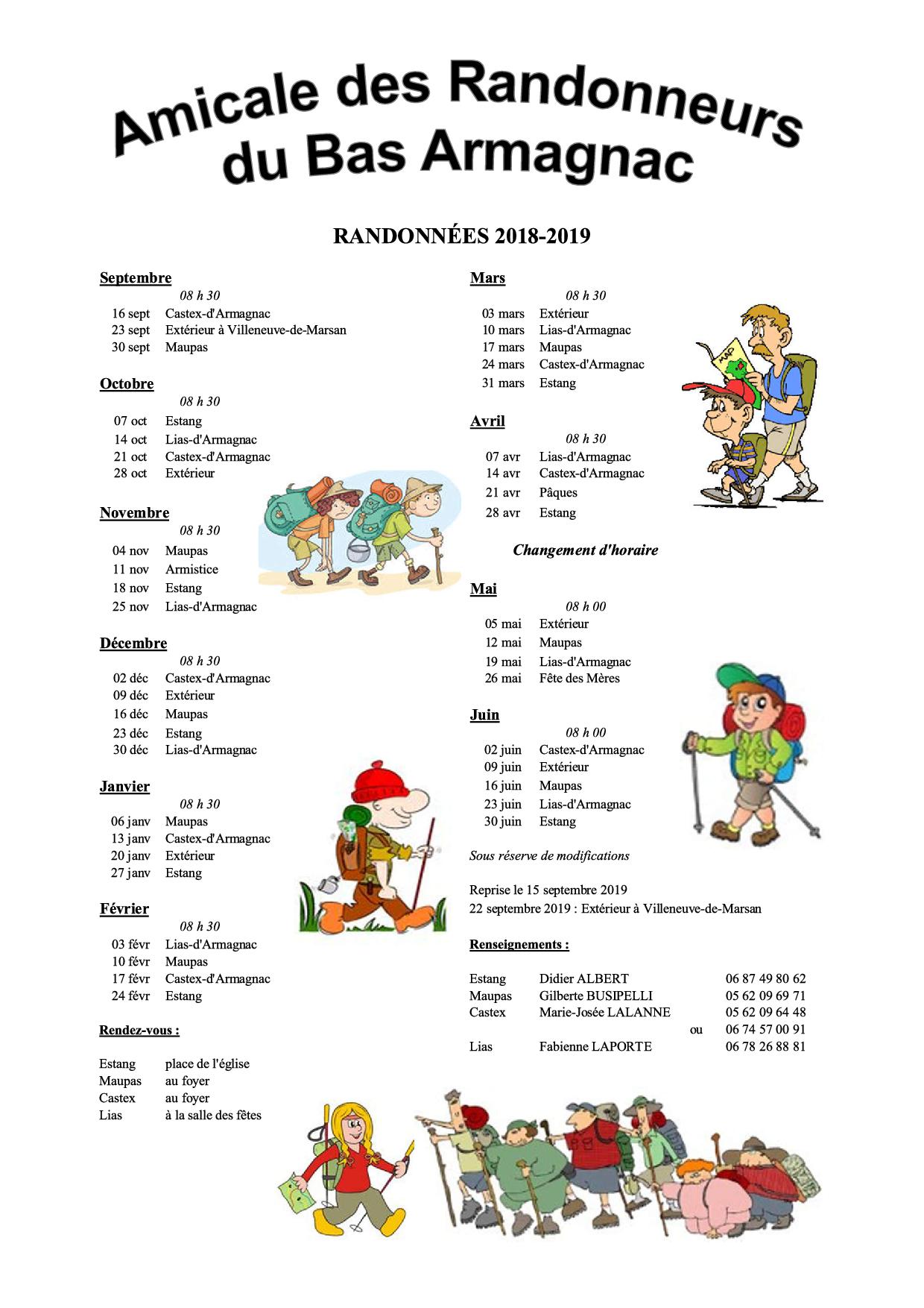 Randonnées du dimanche 2018-2019